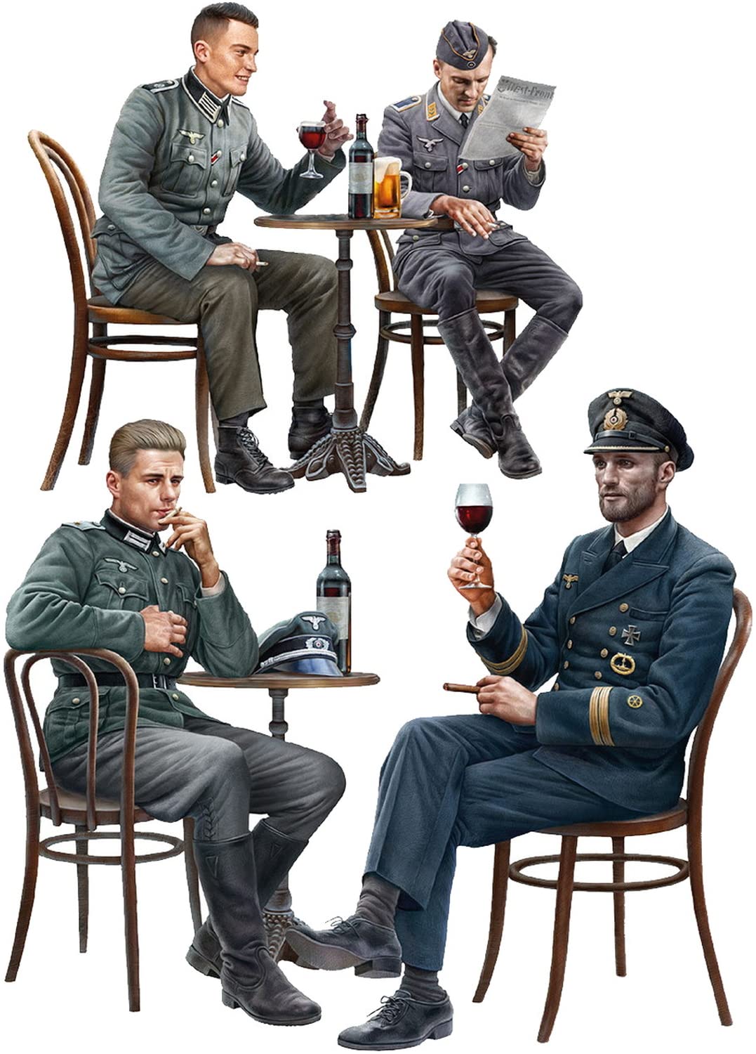 Amazon | ミニアート 1/35 カフェのドイツ兵 4体入 プラモデル MA35396